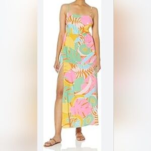 Show Me Your MuMu Pink and Yellow Spaghetti Strap Sundress